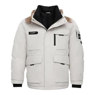 雪中飞2025新款情侣装羽绒服连帽大毛领中长款时尚男女户外工装冬