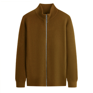 【含桑蚕丝羊绒】庄吉男士开衫2025秋冬新款针织夹克立领通勤男装