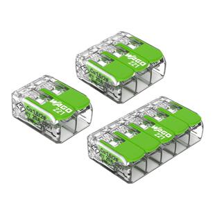 WAGO万可接线端子221绿色环保电线快速对接分线连接器分线旗舰店