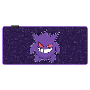 耿鬼RGB发光鼠标垫超大号电竞游戏键盘垫精灵宝可梦电脑桌垫定制