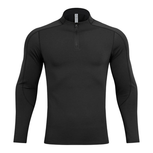 秋冬运动立领健身衣跑步训练服高弹修身轻户外梯级纹长袖男女订制