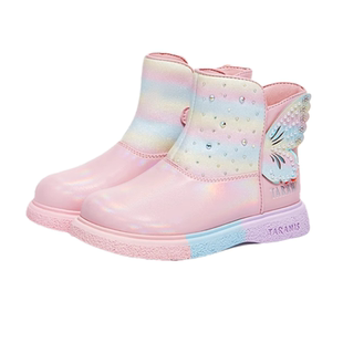 泰兰尼斯冬季新款女宝宝时尚洋气公主靴子女童加绒保暖抗寒马丁靴