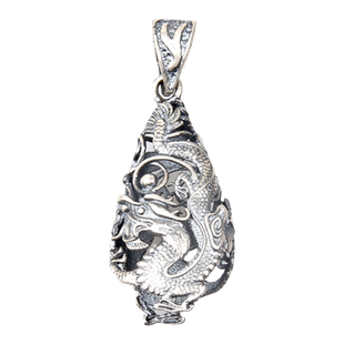 盈月复古狼牙吊坠男女士925纯银套项链真品包黑狗牙牙套防裂