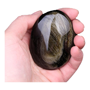 天然黑曜石手把件水晶原石玉石矿石随身把玩件文玩石头礼物摆件