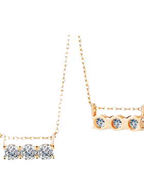 右手等待女S925银莫桑石项链时尚