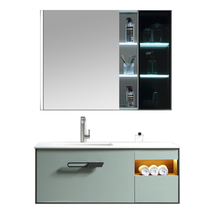 Gobo高宝卫浴浴室柜组合实木洗漱台智能感应夜灯岩板台面G2217