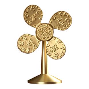 灵机麦玲玲【顺风顺水】2026马年风生水起摆件黄铜风车开业办公工