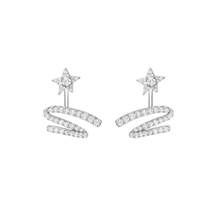 [新品]Hefang星光飘带耳钉何方流星多层耳环幸运轻奢高级耳饰礼物