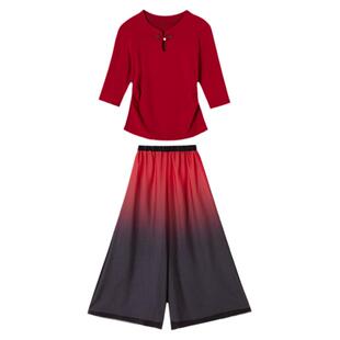 广场舞服装新款旗袍领古典演出服表演上衣中国风演出大码女服装女