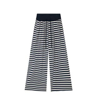 今年流行爆款2026夏季新款高腰条纹休闲裤女阔腿裤百搭显瘦长裤子