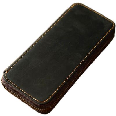 复古简约真皮疯马皮笔袋可定制