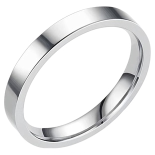 光面简约潮男戒指极简个性时尚单身尾戒钛钢指环不褪色女戒子刻字