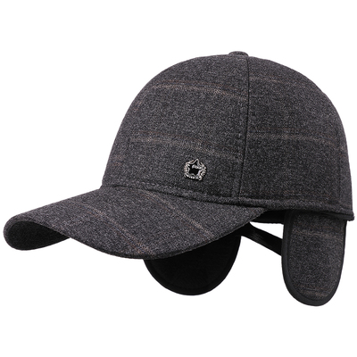 帽子男冬季加绒加厚护耳棒球帽