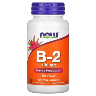 now foods诺奥维生素B2核黄素100mg口腔熬夜VB2胶囊100粒美国进口
