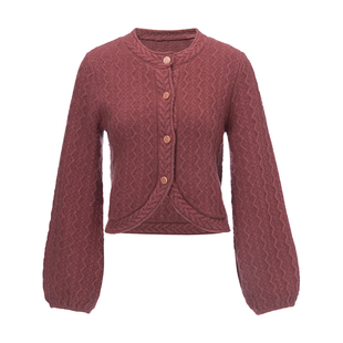 疏时 桑果深酿  白厂丝羊绒短款外套