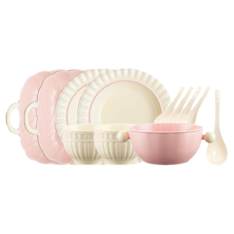 奶油风法式碗碟套装餐具2025新款高颜值碗盘筷乔迁新居结婚礼物盒