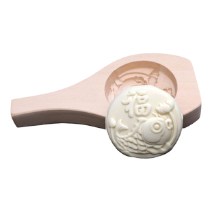 木忆大号花样过年蒸馒头包子木质模具做南瓜饼的鱼形面食家用模子