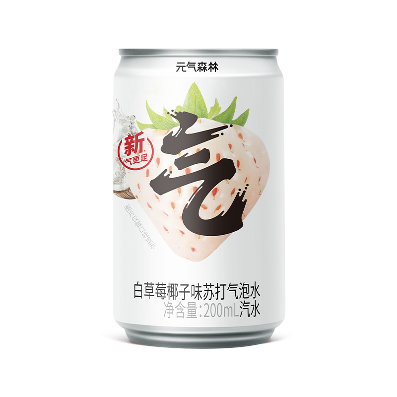 元气森林 无糖0脂苏打气泡水（白草莓椰子味）200ml*6罐