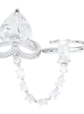 showdigu锆石双指戒指