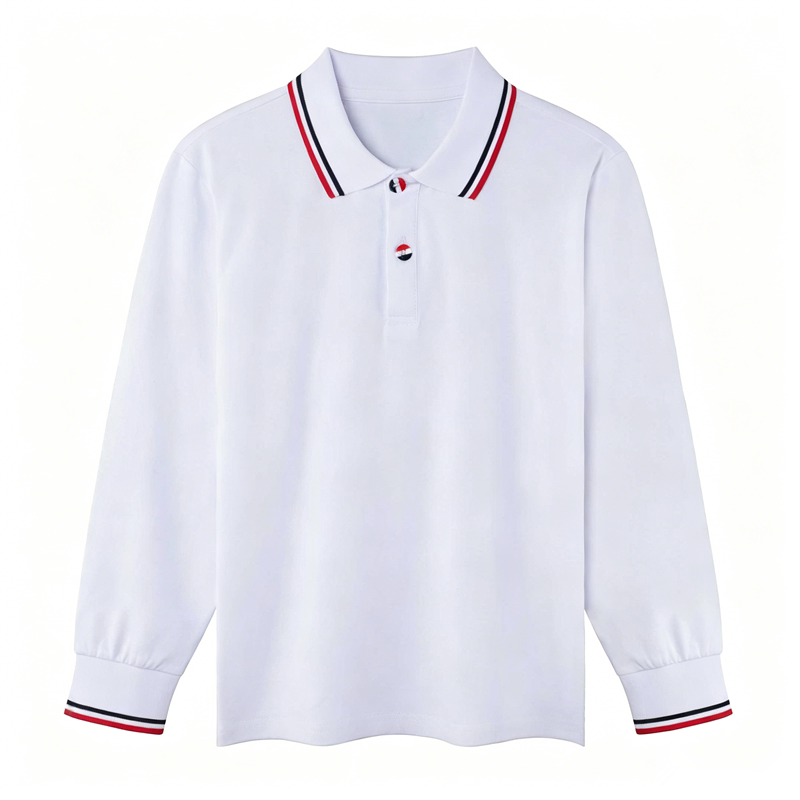 春夏季校服中小学生运动会班服白色长袖T恤纯白棉短袖幼儿园团服
