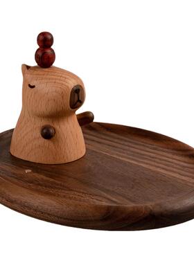 北欧国度实木卡皮巴拉玄关置物架