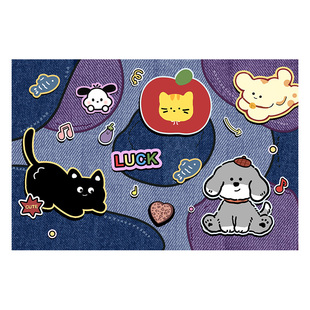 卡通复古牛仔床边地毯飘窗垫四季通用2025新款儿童房加厚阳台垫子