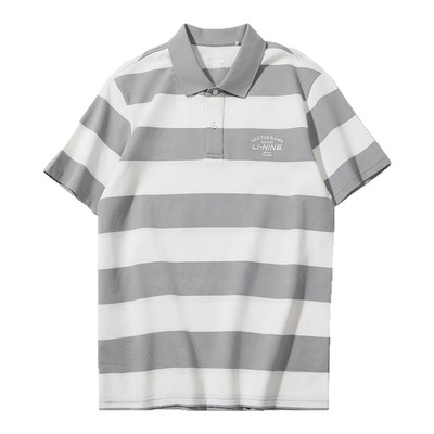 李宁POLO衫短袖男款2025夏季新款棉质针织休闲条纹潮流T恤APLV093