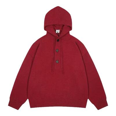 阿于呆套头连帽针织衫毛衣重磅