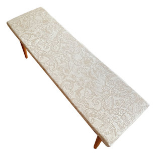 美式复古长条凳坐垫防滑长凳坐垫雪尼尔提花海绵垫加厚换鞋凳座垫