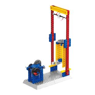 手动手摇机械齿轮拼装电梯积木秋千大风车小学生益智组装儿童玩具