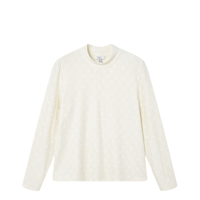 FINITY雪纺衫绣花高领百搭