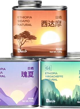瑰夏/耶加西达摩咖啡豆100g×3罐