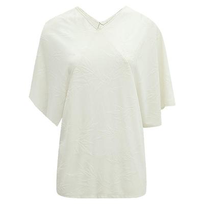 竹叶提花蝙蝠袖针织衫