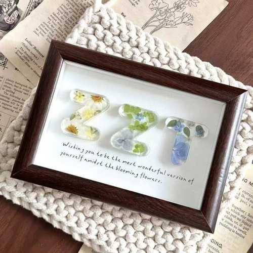 滴胶字母相框手工diy礼物送老师同学男女朋友七夕情人教师节毕业