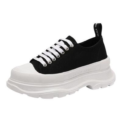 帆布春季新款厚底休闲网红小白鞋