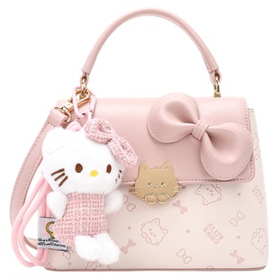 官方正品Cow&Kitty小方包女2026新款可爱蝴蝶结粉色手提包斜挎包