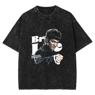 Fortee 李小龙 Bruce Lee 功夫电影美式水洗重磅T恤男女宽松短袖