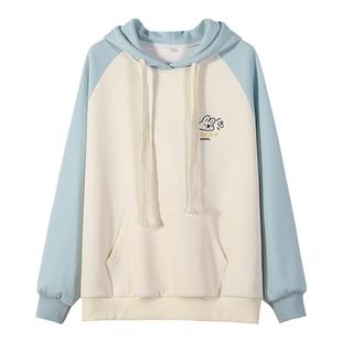 初中生外套韩版宽松少女新款连帽套装高初中学生秋季休闲时尚上衣