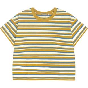 niko and ...T恤女2025年夏季泽西风镂空字母条纹短袖上衣451447