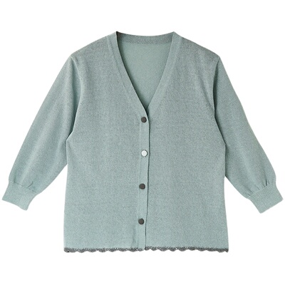 前世今生多排扣V领开衫花边