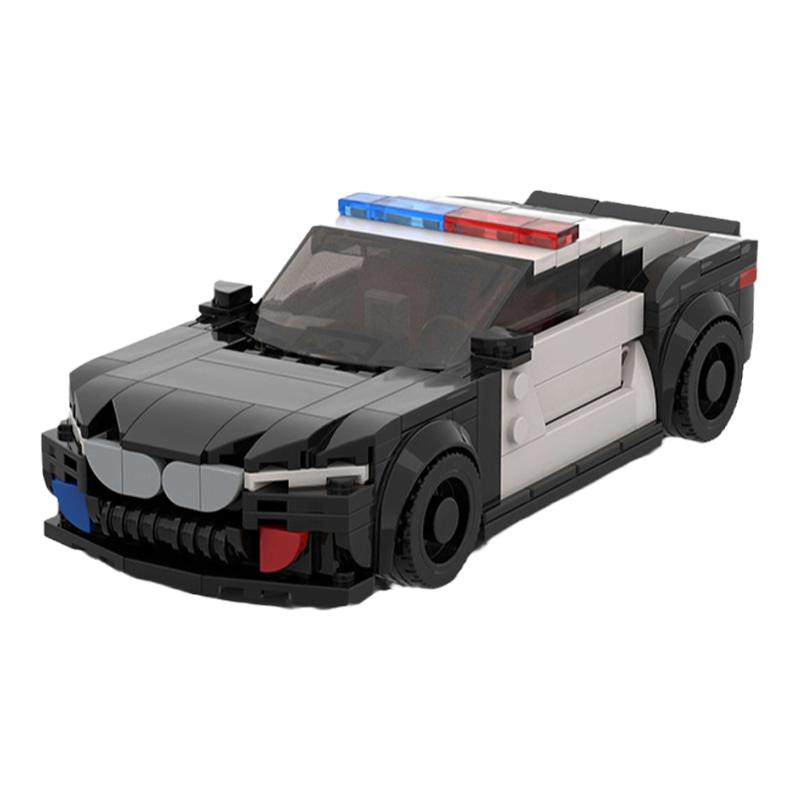 宝马M8警车模型兼容品牌积木MOC