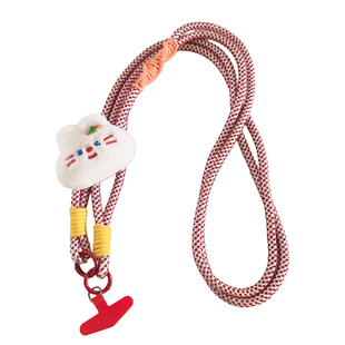 可爱毛绒公仔兔子胸针手机挂件装饰配件多功能结实耐用手机链户外防丢斜跨长绳百搭学生女款ccd便携侧身背带