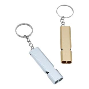 铝合金双孔高频无核口哨野外地震救生哨子户外求生爆音高分贝口哨