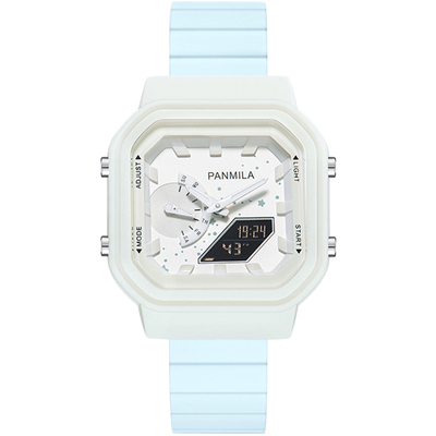 番米拉夜光手表女双显数字显示