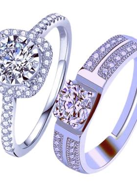 现场仪式仿真调节情侣小众钻戒