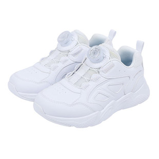 江博士儿童鞋男女小孩舒适秋款旋钮扣运动鞋小白鞋