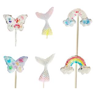 CANDYDOMO手工创意水晶棒棒糖高颜值水果味硬糖新年礼物