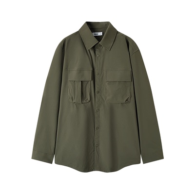 森马山系工装外套宽松长袖衬衫男