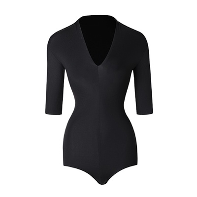 V领中袖拉丁舞上衣体操服ZYM超薄