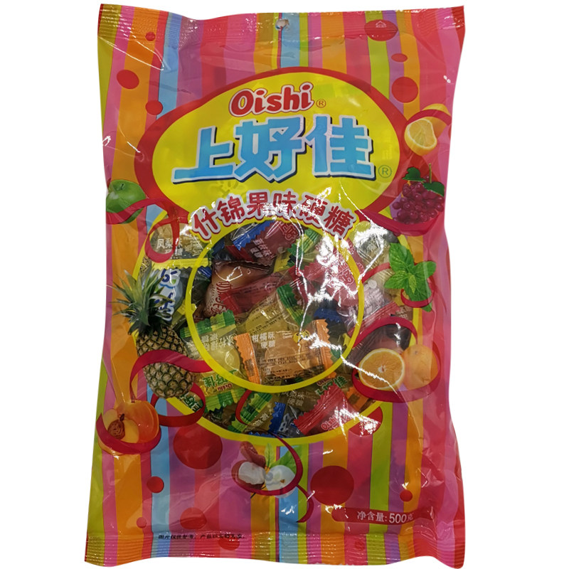 上好佳薄荷糖500g什锦味硬糖柑橘荔枝凤梨八宝果糖招待糖果喜糖